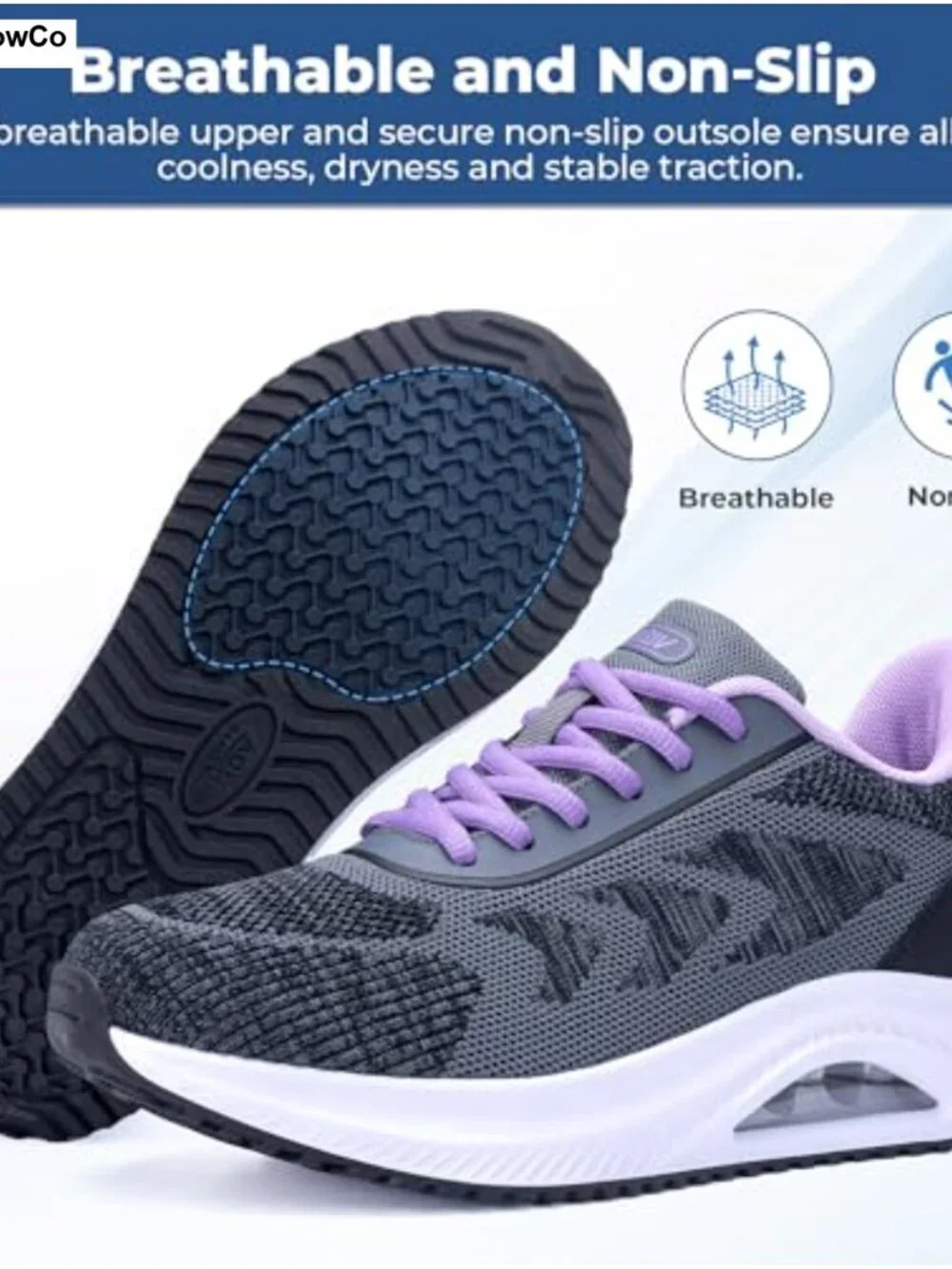 Women's Wide Arch Support Walking Shoes Plantar Fasciitis Sneakers Comfort